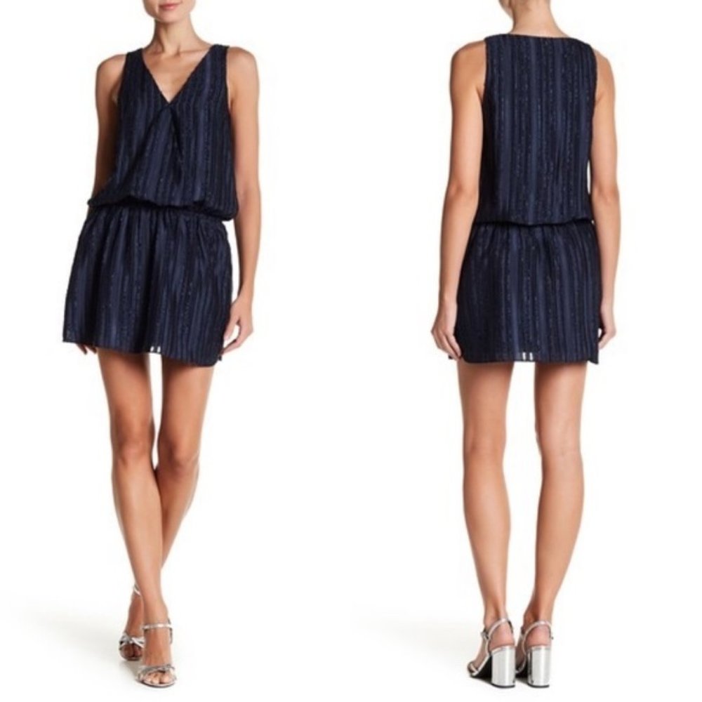 Parker Wrap Front Navy Blue Sleeveless Mini Dress